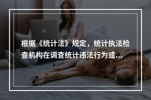 根据《统计法》规定，统计执法检查机构在调查统计违法行为或者核