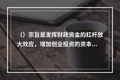 （）宗旨是发挥财政资金的杠杆放大效应，增加创业投资的资本供给