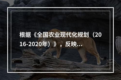 根据《全国农业现代化规划（2016-2020年）》，反映技术