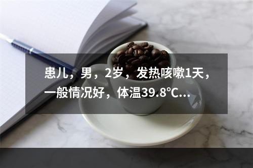 患儿，男，2岁，发热咳嗽1天，一般情况好，体温39.8℃，双