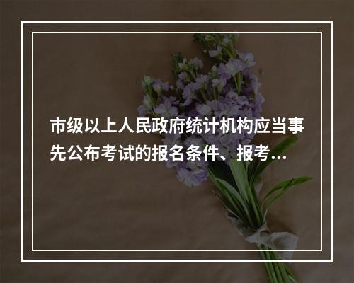 市级以上人民政府统计机构应当事先公布考试的报名条件、报考办