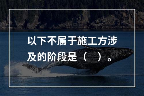 以下不属于施工方涉及的阶段是（　）。