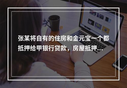 张某将自有的住房和金元宝一个都抵押给甲银行贷款，房屋抵押办理