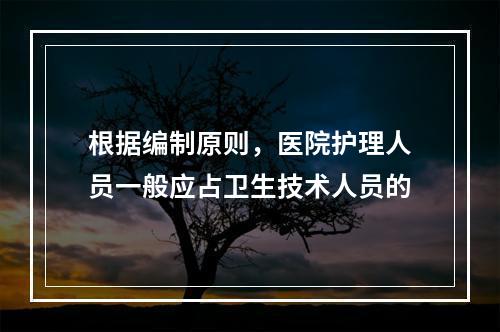 根据编制原则，医院护理人员一般应占卫生技术人员的