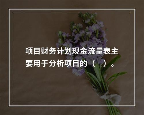 项目财务计划现金流量表主要用于分析项目的（　）。