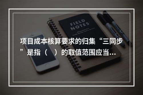 项目成本核算要求的归集“三同步”是指（　）的取值范围应当一致