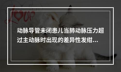 动脉导管未闭患儿当肺动脉压力超过主动脉时出现的差异性发绀是指