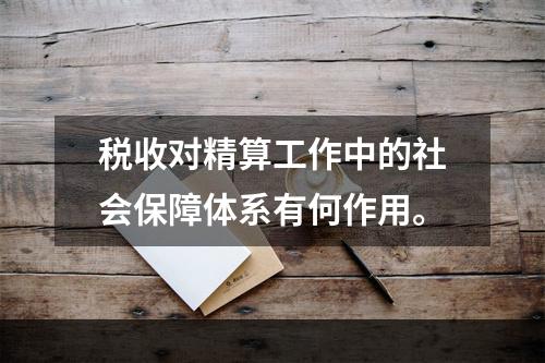 税收对精算工作中的社会保障体系有何作用。