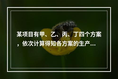 某项目有甲、乙、丙、丁四个方案，依次计算得知各方案的生产能力