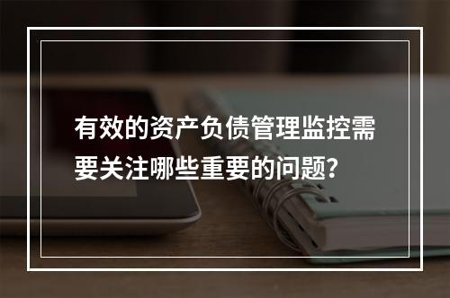 有效的资产负债管理监控需要关注哪些重要的问题？