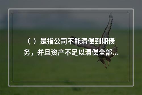 （  ）是指公司不能清偿到期债务，并且资产不足以清偿全部债务