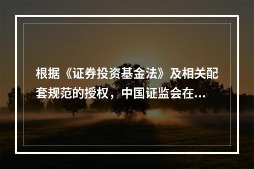 根据《证券投资基金法》及相关配套规范的授权，中国证监会在对股