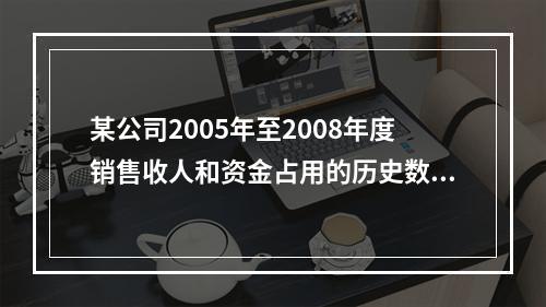 某公司2005年至2008年度销售收人和资金占用的历史数据（