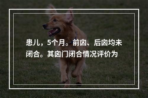 患儿，5个月。前囟、后囟均未闭合。其囟门闭合情况评价为