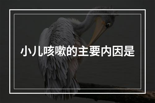 小儿咳嗽的主要内因是