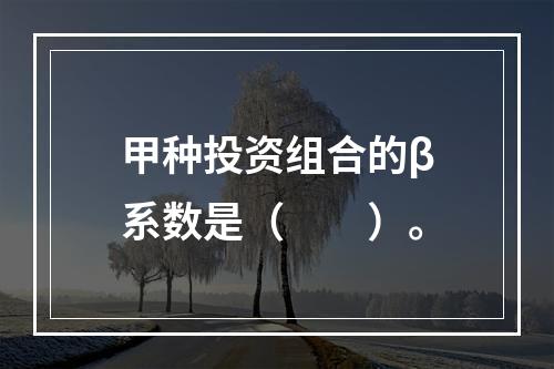 甲种投资组合的β系数是（　　）。