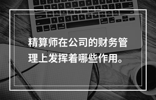 精算师在公司的财务管理上发挥着哪些作用。