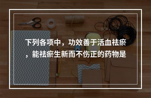 下列各项中，功效善于活血祛瘀，能祛瘀生新而不伤正的药物是