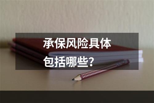 承保风险具体包括哪些？