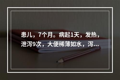 患儿，7个月。病起1天，发热，泄泻9次，大便稀薄如水，泻下急