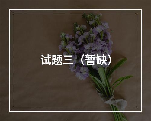 试题三（暂缺）