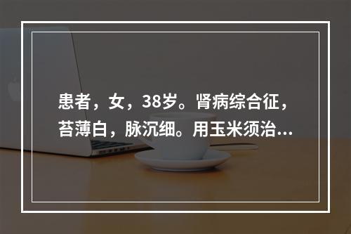 患者，女，38岁。肾病综合征，苔薄白，脉沉细。用玉米须治疗，