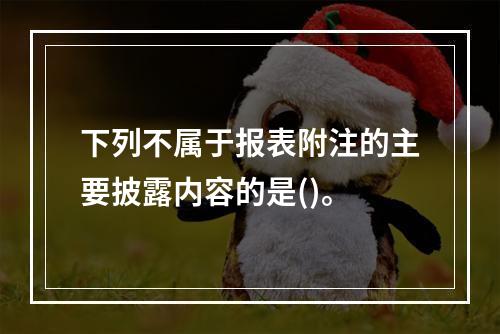 下列不属于报表附注的主要披露内容的是()。