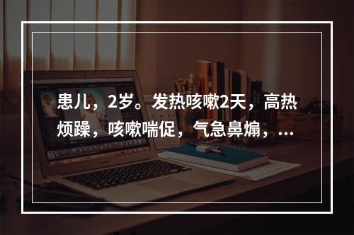 患儿，2岁。发热咳嗽2天，高热烦躁，咳嗽喘促，气急鼻煽，呼吸