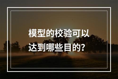 模型的校验可以达到哪些目的？