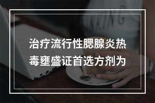 治疗流行性腮腺炎热毒壅盛证首选方剂为