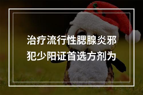 治疗流行性腮腺炎邪犯少阳证首选方剂为