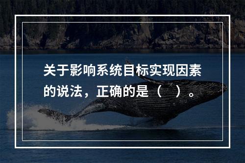 关于影响系统目标实现因素的说法，正确的是（　）。