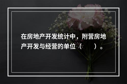 在房地产开发统计中，附营房地产开发与经营的单位（　　）。