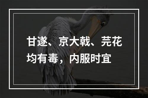 甘遂、京大戟、芫花均有毒，内服时宜