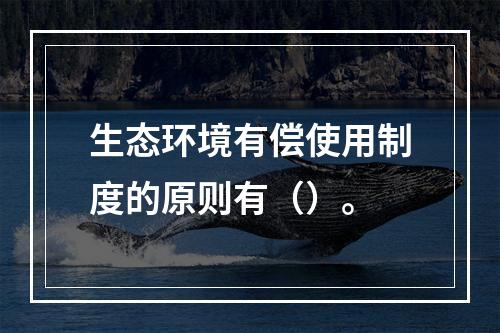 生态环境有偿使用制度的原则有（）。