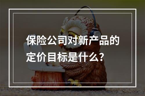 保险公司对新产品的定价目标是什么？