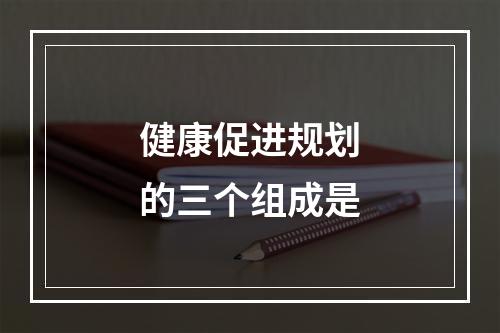 健康促进规划的三个组成是