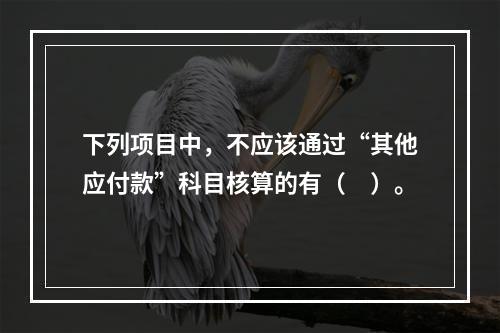 下列项目中，不应该通过“其他应付款”科目核算的有（　）。