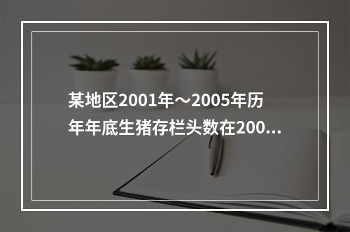 某地区2001年～2005年历年年底生猪存栏头数在2000