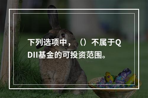 下列选项中，（）不属于QDII基金的可投资范围。