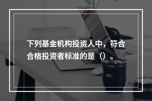 下列基金机构投资人中，符合合格投资者标准的是（）。