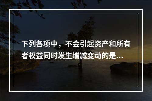 下列各项中，不会引起资产和所有者权益同时发生增减变动的是(　