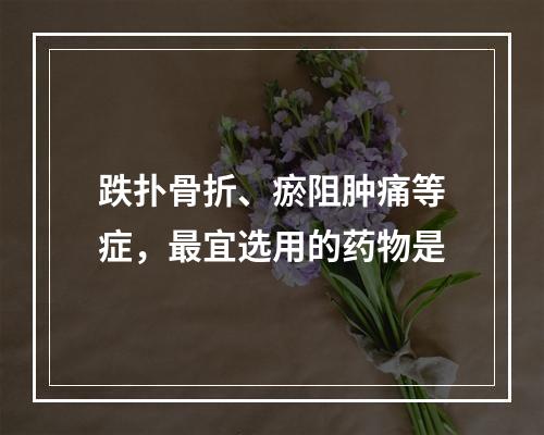 跌扑骨折、瘀阻肿痛等症，最宜选用的药物是