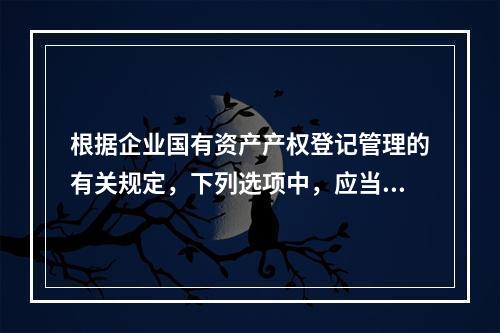 根据企业国有资产产权登记管理的有关规定，下列选项中，应当依照