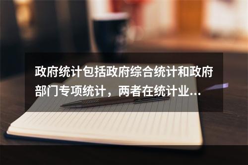 政府统计包括政府综合统计和政府部门专项统计，两者在统计业务