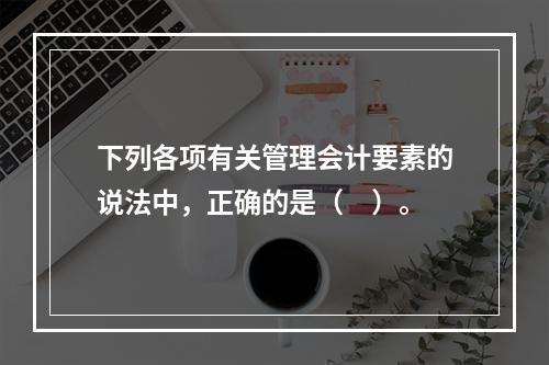 下列各项有关管理会计要素的说法中，正确的是（　）。