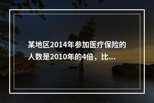 某地区2014年参加医疗保险的人数是2010年的4倍，比20