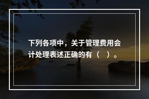 下列各项中，关于管理费用会计处理表述正确的有（　）。