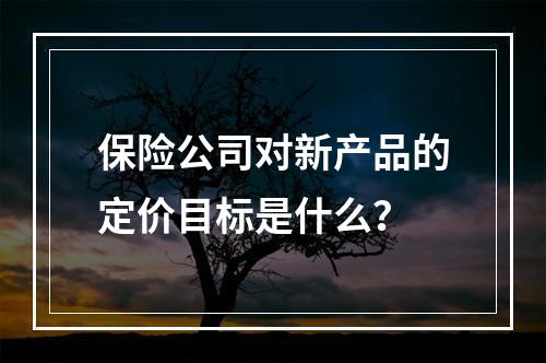 保险公司对新产品的定价目标是什么？