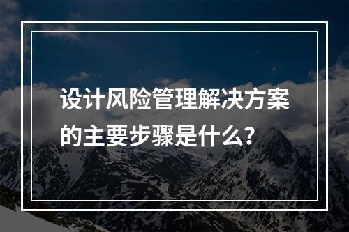 设计风险管理解决方案的主要步骤是什么？